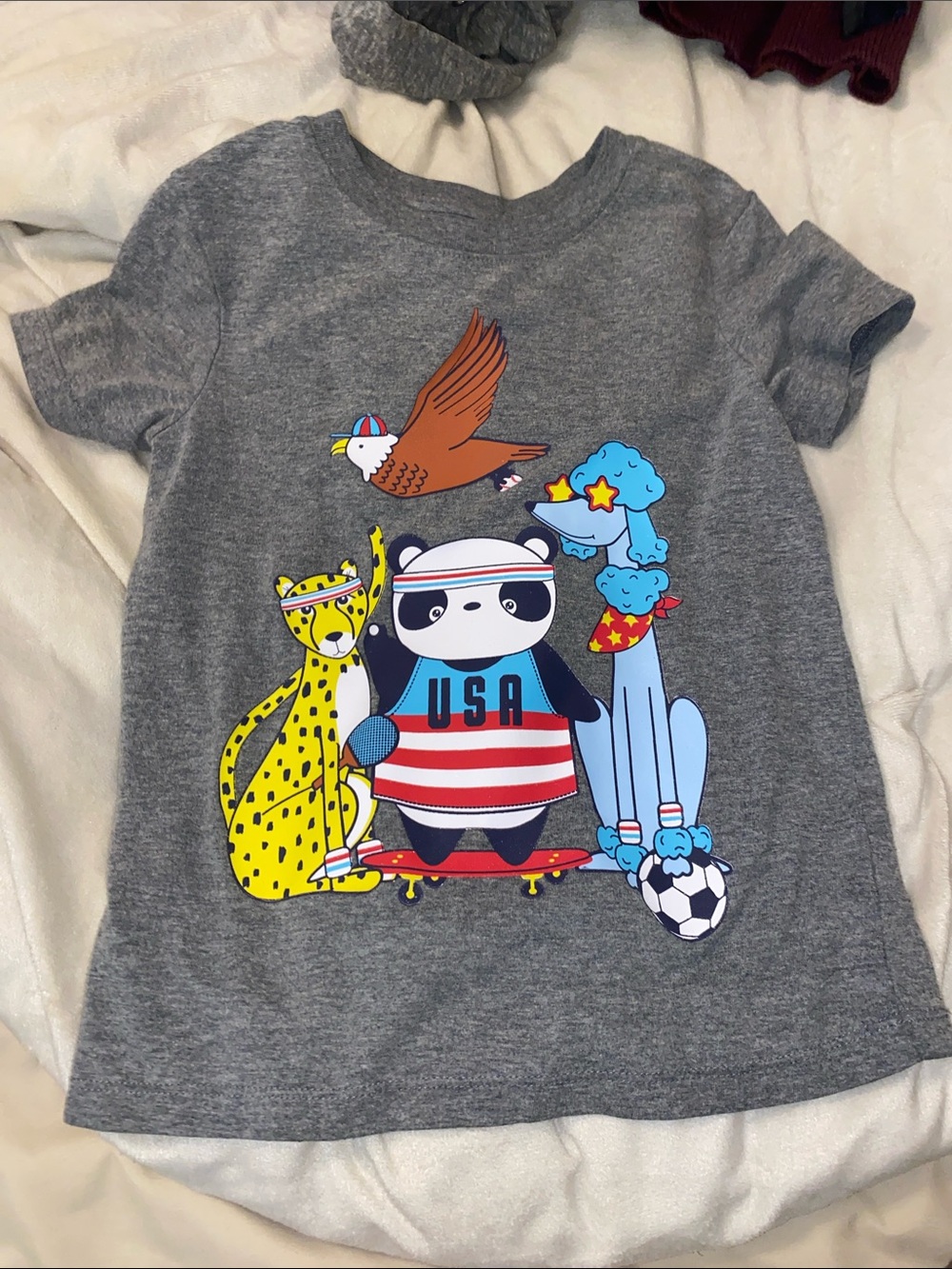 Cat & Jack Grey Heather Kids Tee with Orange Logo